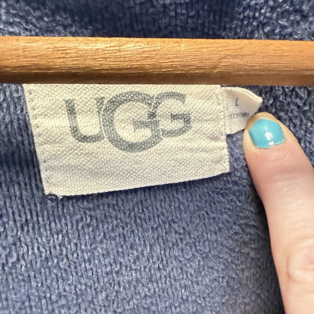 UGG Blanche II (Duffield) Robe Women's Size Large Navy Blue Soft Warm EUC - Picture 4 of 13